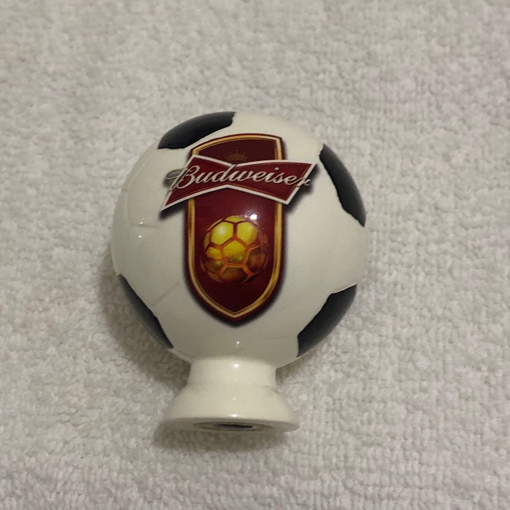 Budweiser beer tap topper. Soccer.